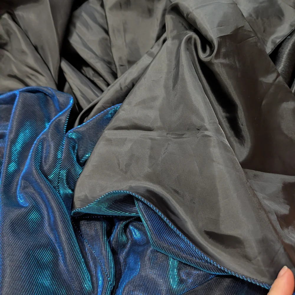 B. Darlin Black and Blue Shimmer Dress With Slit Prom Or MOB - Picture 11 of 11